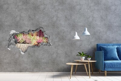 Wandsticker 3D doorkijk Een bloemenhoekje in de tuin