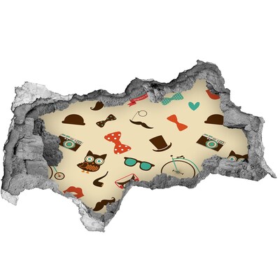 Zelfklevende 3D wandsticker illusie Stijlvolle patronen en accessoires