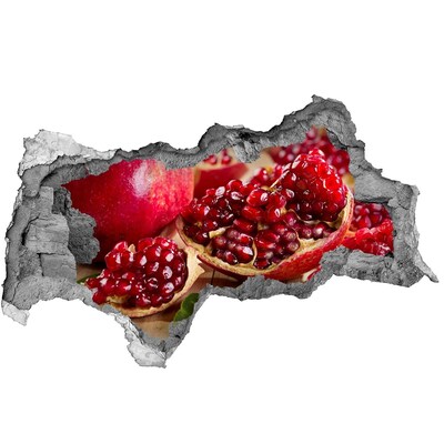 3D sticker gat in stenen muur Granaatappel in een gat in de muur