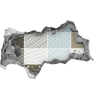 Wandsticker 3D doorkijk Patronen op de muur