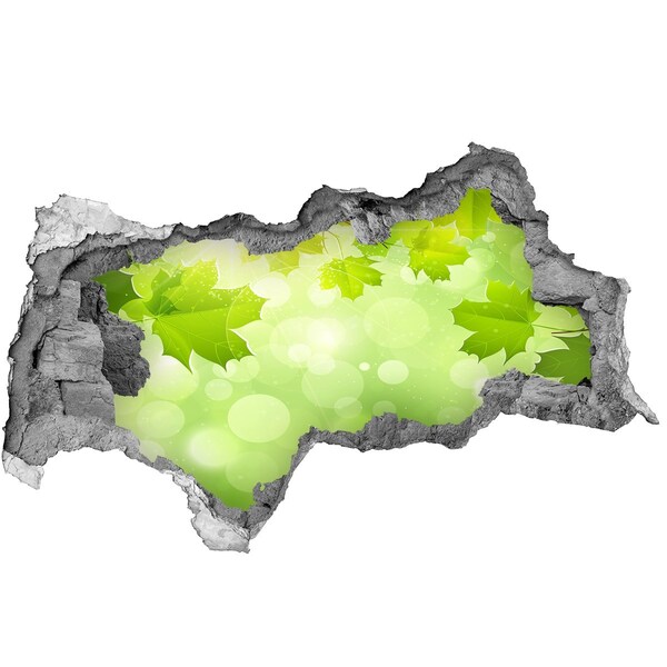 Zelfklevende 3D wandsticker illusie Een groene oase te midden van de bladeren