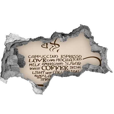 Zelfklevende 3D wandsticker illusie Koffie-oase