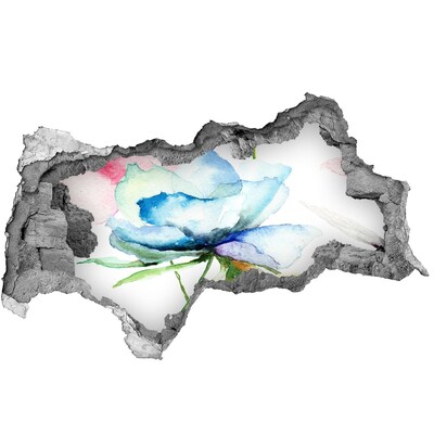 Zelfklevende 3D wandsticker illusie Een bloemendroom in beton.