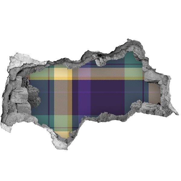 3D muursticker gescheurde muur Geruit patroon op de muur