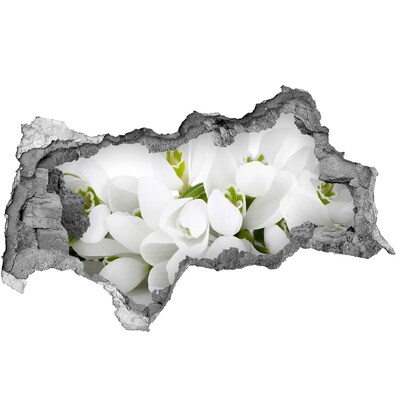 Wandsticker 3D doorkijk Bloemen in beton
