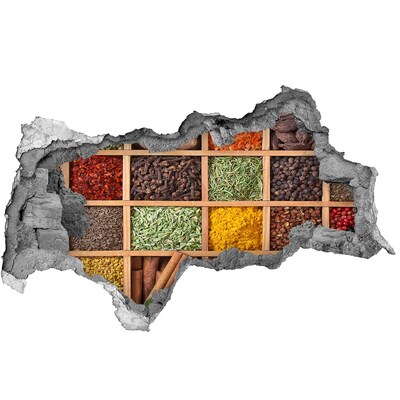 Zelfklevende 3D wandsticker illusie Een keuken vol kruiden