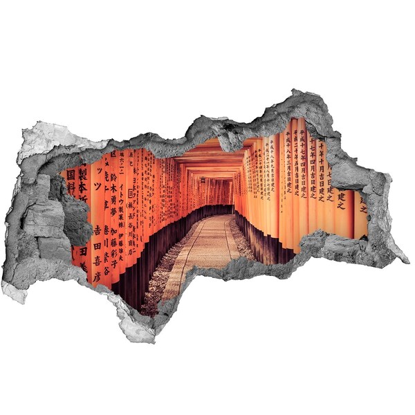 3D sticker gat in stenen muur Fushimi Inari-heiligdom
