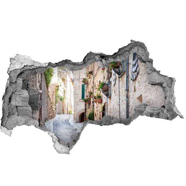 3D muursticker gescheurde muur Een charmant stadje in Italië