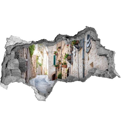 3D muursticker gescheurde muur Een charmant stadje in Italië