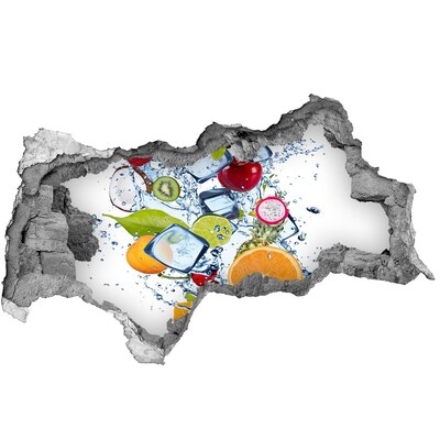 Wandsticker 3D doorkijk Fruitige ijswaterval