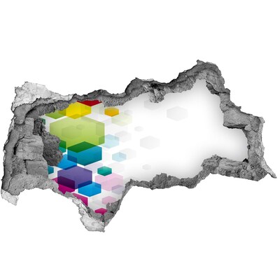 Zelfklevende 3D wandsticker illusie Moderne abstractie in beton