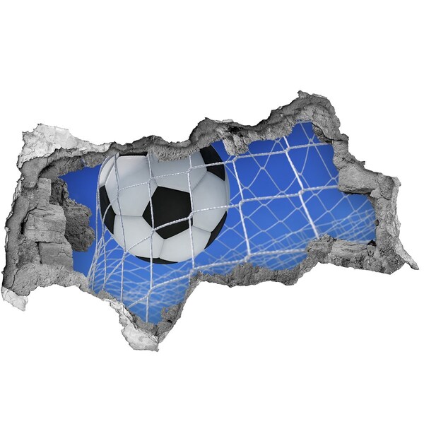 3D muursticker gescheurde muur Een doelpunt in het voetbal