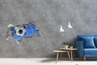 3D muursticker gescheurde muur Een doelpunt in het voetbal