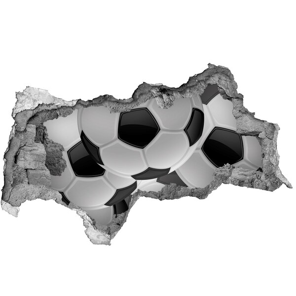 Wandsticker 3D doorkijk Voetbalillusie op de muur