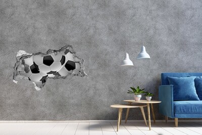 Wandsticker 3D doorkijk Voetbalillusie op de muur