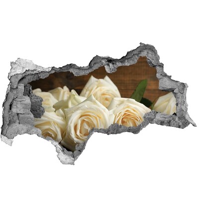 Zelfklevende 3D wandsticker illusie Bloemengat in de muur