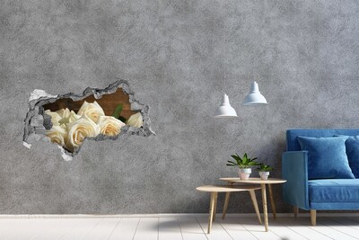 Zelfklevende 3D wandsticker illusie Bloemengat in de muur