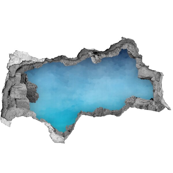 3D sticker gat in stenen muur De hemel boven de oceaan