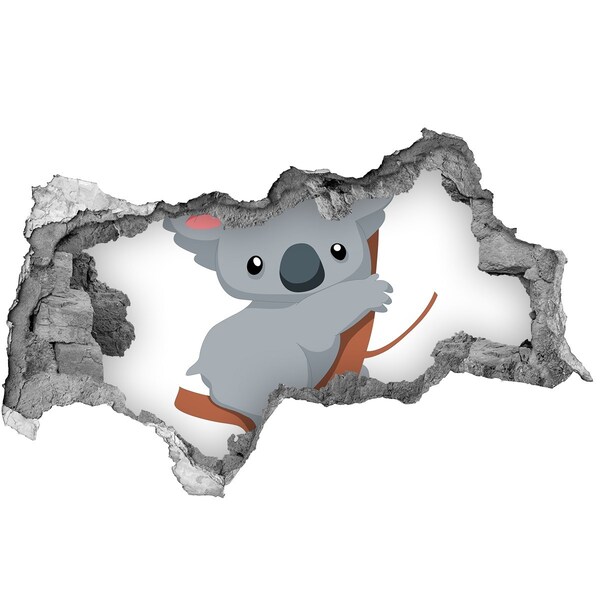 3D muursticker gescheurde muur Koala in een gat in de muur