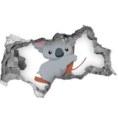 3D muursticker gescheurde muur Koala in een gat in de muur