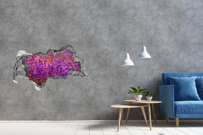 3D sticker gat in stenen muur Lavendelbloemenweide
