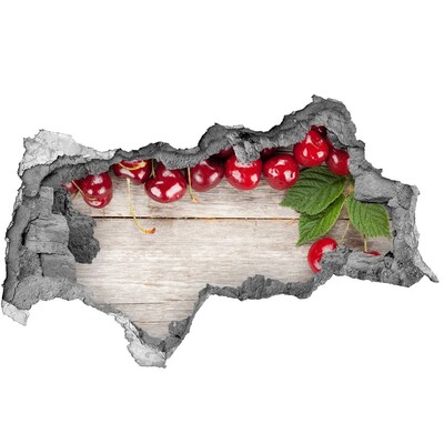 Zelfklevende 3D wandsticker illusie Kersen in beton