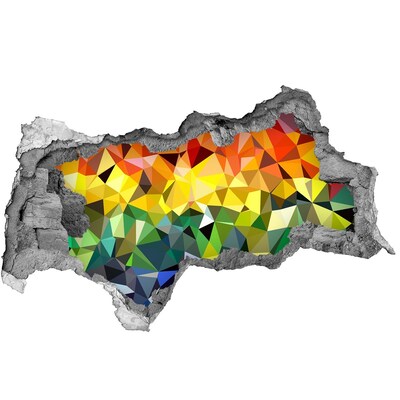 3D sticker gat in stenen muur Kleurrijk gat in de muur