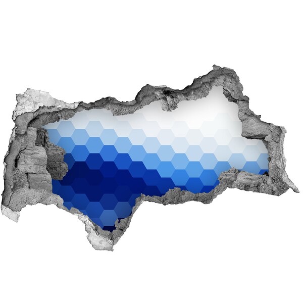 3D sticker gat in stenen muur Gat naar de blauwe oceaan