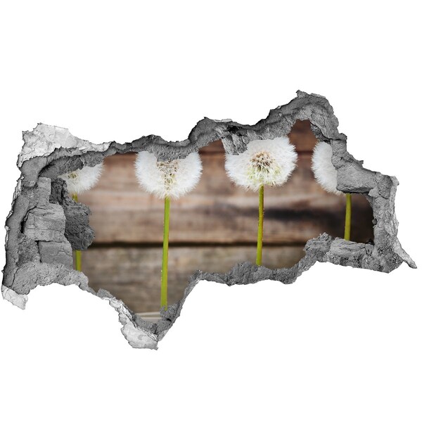 Zelfklevende 3D wandsticker illusie Paardenbloemen in ruïnes