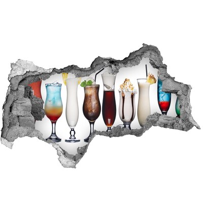 3D muursticker gescheurde muur Een verborgen cocktailparadijs