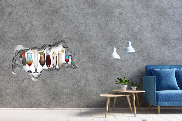 3D muursticker gescheurde muur Een verborgen cocktailparadijs
