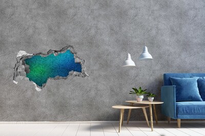 3D muursticker gescheurde muur De onderwaterwereld van geluiden
