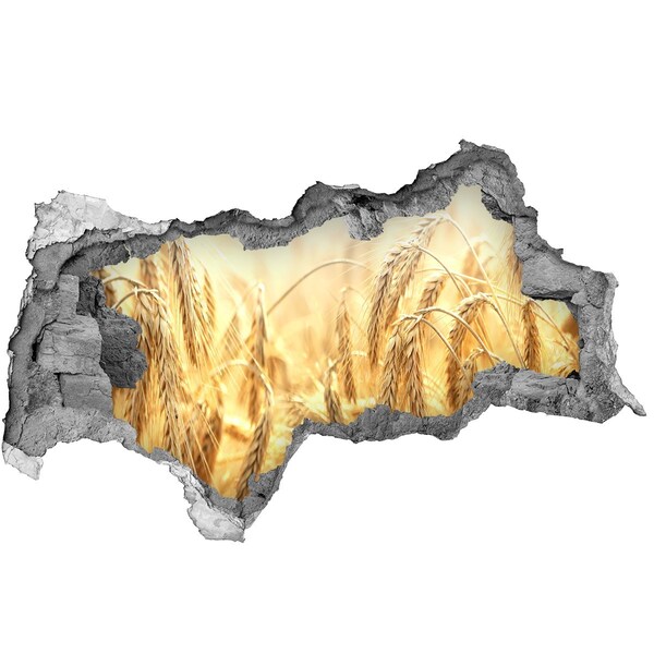 3D muursticker gescheurde muur Gouden tarwevelden