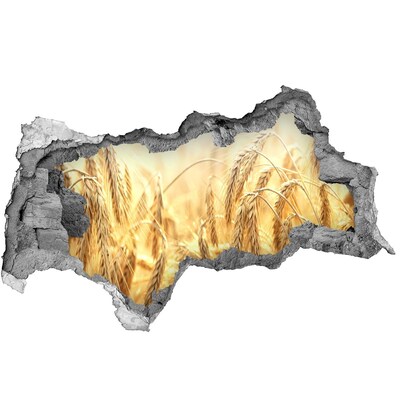 3D muursticker gescheurde muur Gouden tarwevelden