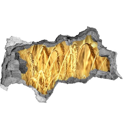 Wandsticker 3D doorkijk Gouden graankorrels in de zon