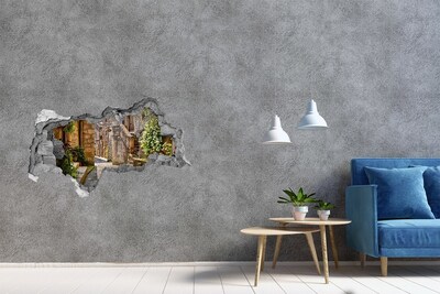 Zelfklevende 3D wandsticker illusie Een charmant stadje in Italië
