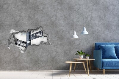 Zelfklevende 3D wandsticker illusie Een straat in de stad