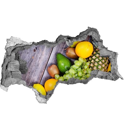 3D sticker gat in stenen muur Fruitparadijs achter de muur