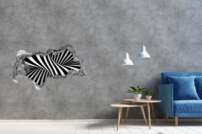 3D sticker gat in stenen muur Optische illusie in de muur