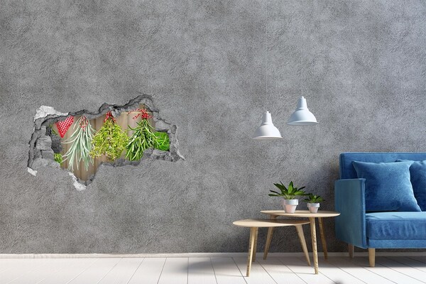 3D muursticker gescheurde muur Kruidentuin in ruïnes