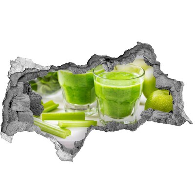 Zelfklevende 3D wandsticker illusie Groene gezondheidscocktail