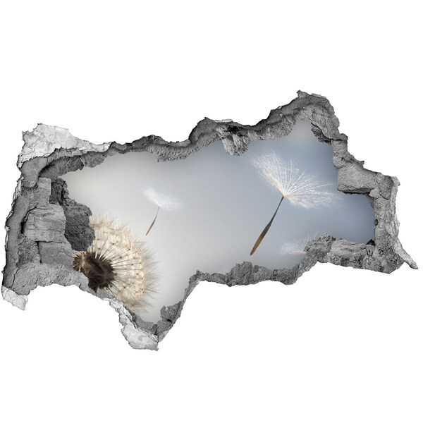 Zelfklevende 3D wandsticker illusie Paardenbloemen in de wolken