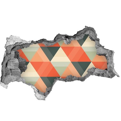 Wandsticker 3D doorkijk Geometrische patronen in het gat