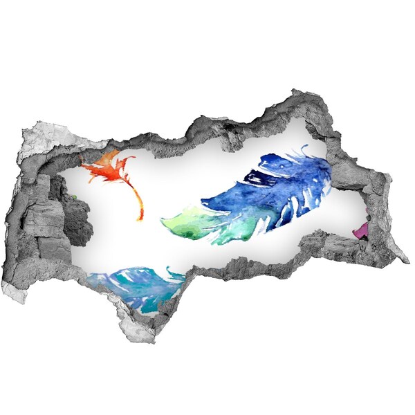 3D sticker gat in stenen muur Tropische oceaan