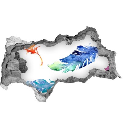 3D sticker gat in stenen muur Tropische oceaan