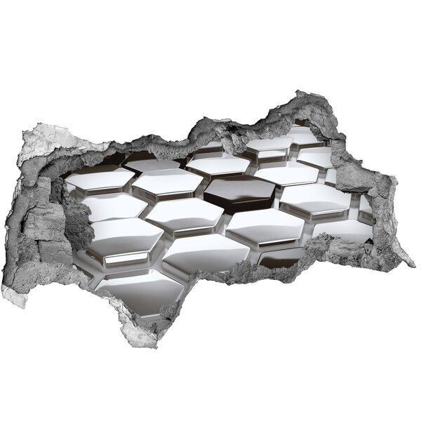 Zelfklevende 3D wandsticker illusie Moderne zeshoeken in beton