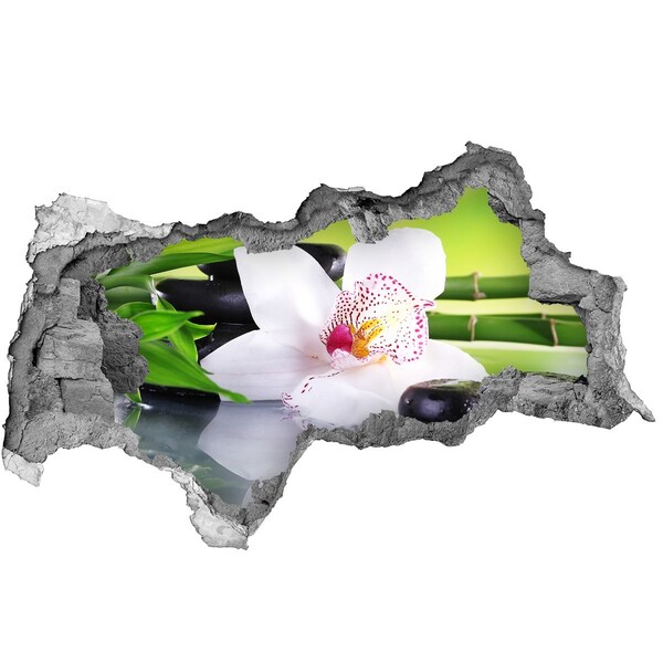 3D muursticker gescheurde muur Een bloemenoase van rust