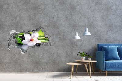 3D muursticker gescheurde muur Een bloemenoase van rust