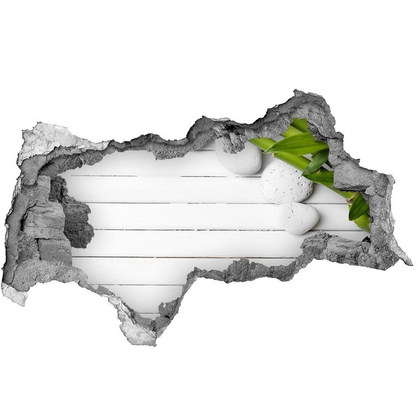 Zelfklevende 3D wandsticker illusie Een groene oase in beton.