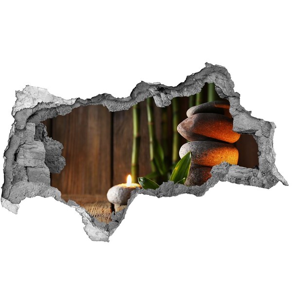 3D sticker gat in stenen muur Een oase van rust